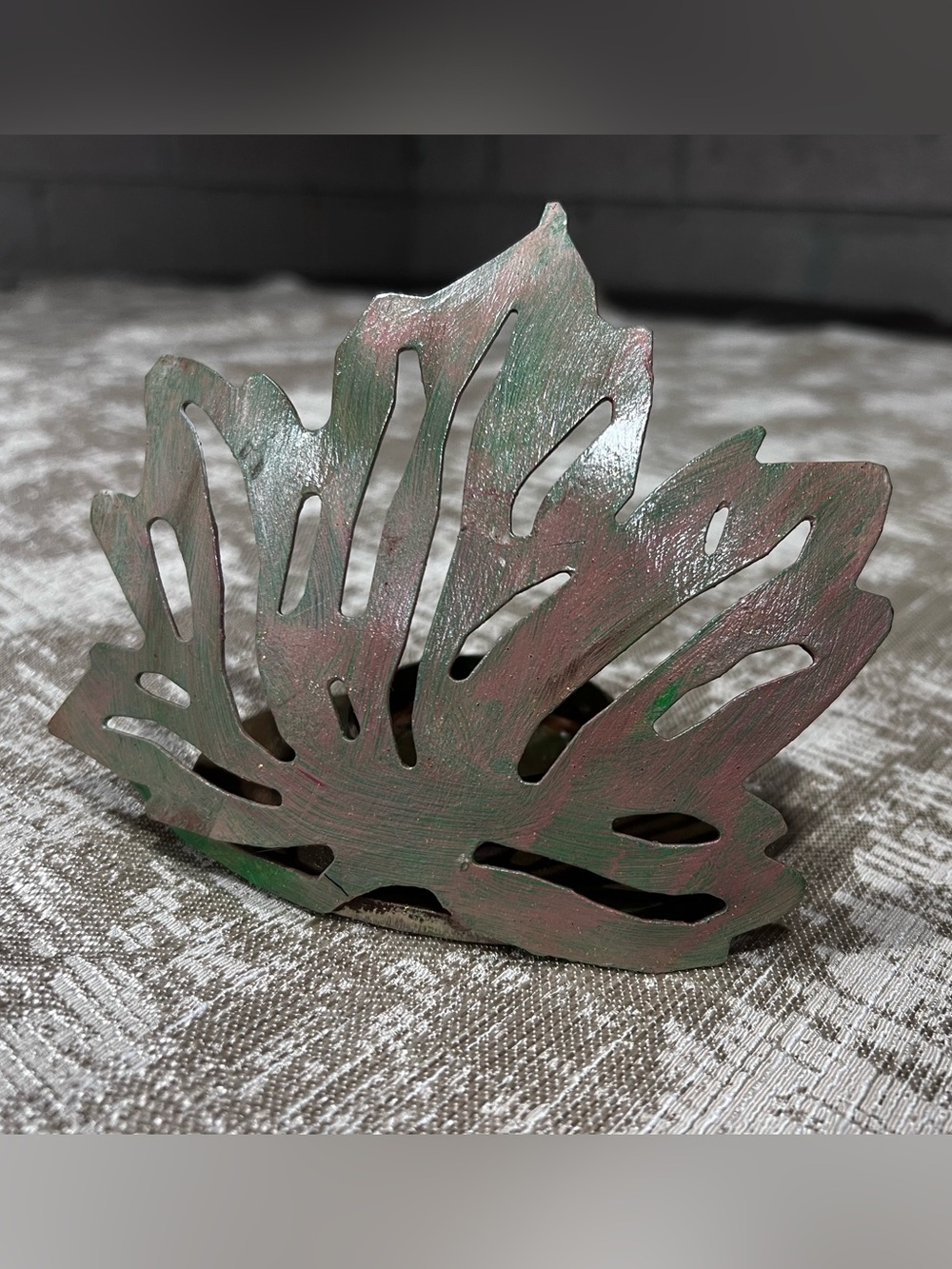 Metal Leaf Shape Tealight Candle Holder Rustic Decor Maple
